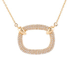 14KT Gold & Diamond Open Oval Necklace