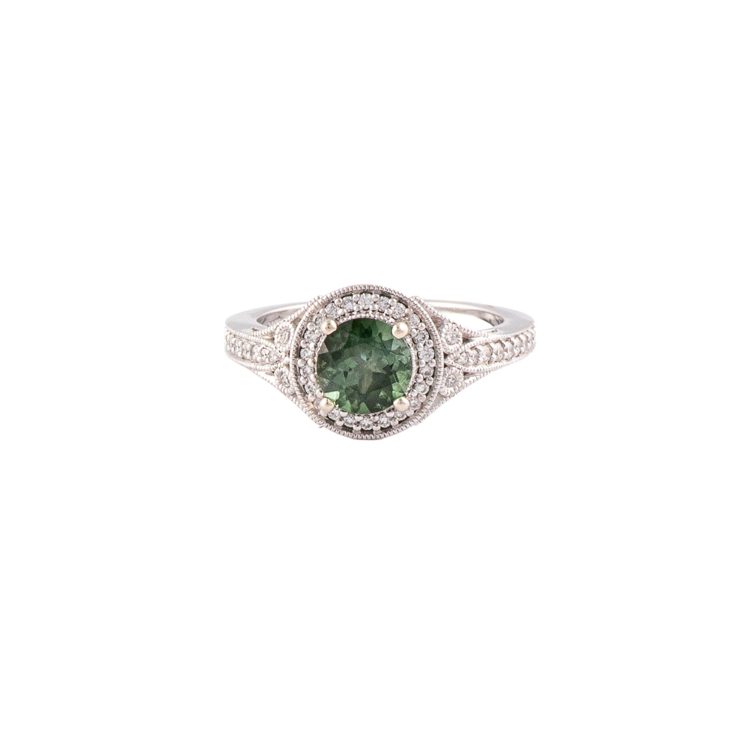 Green Tourmaline & Diamond Ring