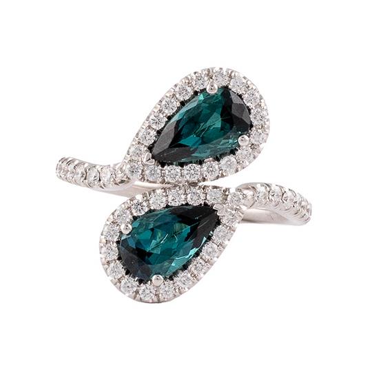 Green Tourmaline & Diamond Fashion Ring by Uneek
