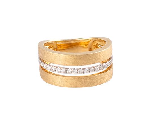 Brushed Gold Diamond Band