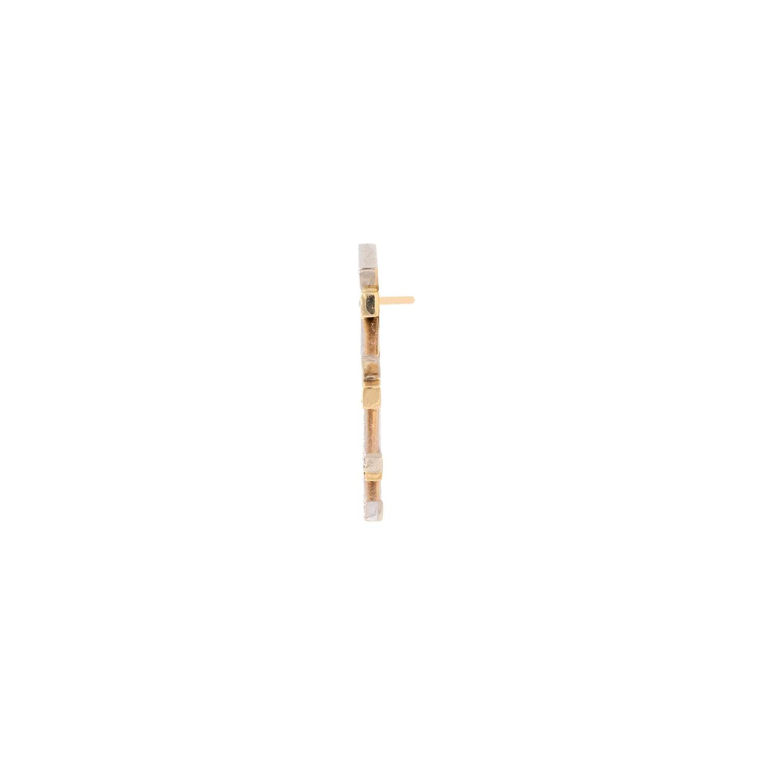 Jalin Custom Two-Tone Gold Diamond Bar Earrings