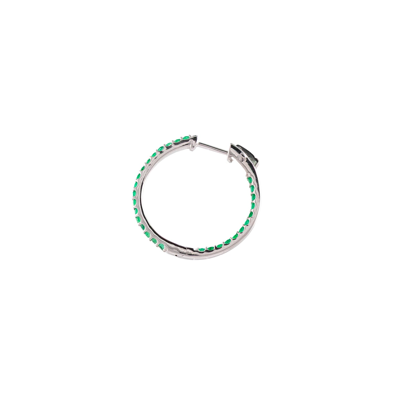 Green Emerald Inside/Out Hoop Earrings