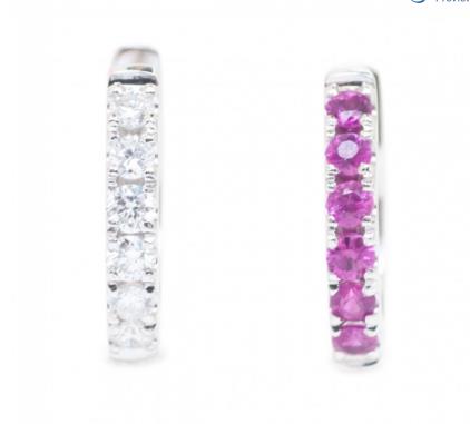 RUBY AND DIAMOND HUGGIE REVERSIBLE EARRINGS