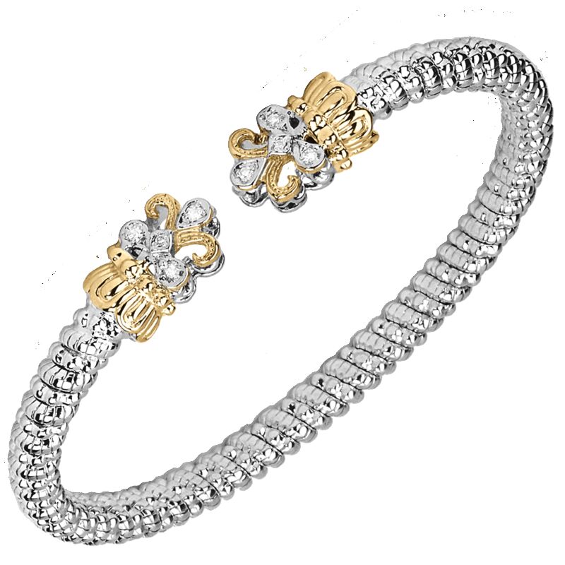 VAHAN 4mm Fleur de Lys Open Cuff Bracelet