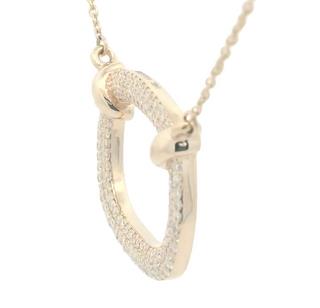 14KT Gold & Diamond Open Oval Necklace