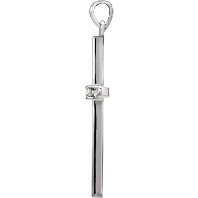 White Gold Diamond Cross Pendant