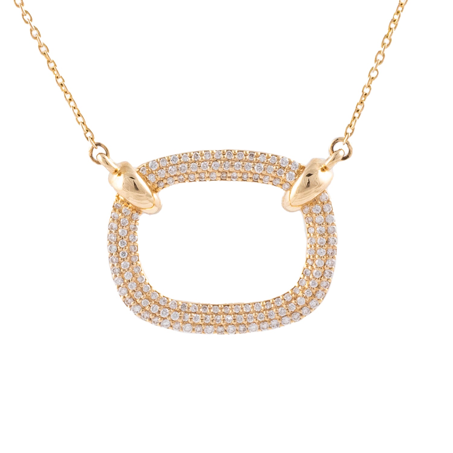 14KT Gold & Diamond Open Oval Necklace