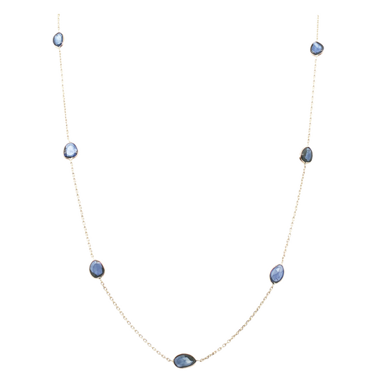 Seven Station Blue Sapphire Necklace